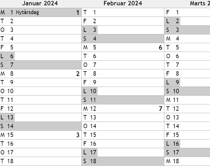 gratis 2024 kalender